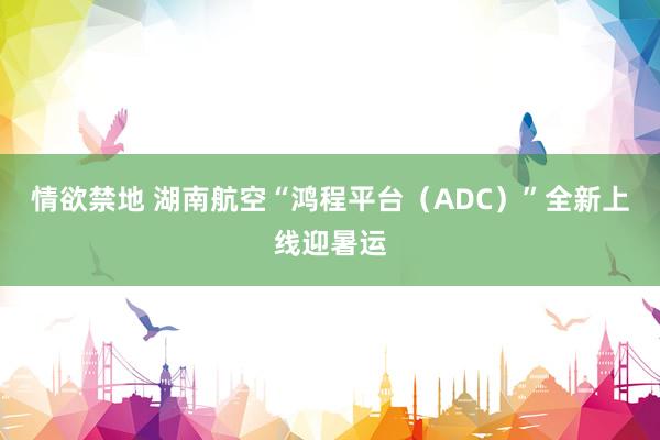 情欲禁地 湖南航空“鸿程平台（ADC）”全新上线迎暑运