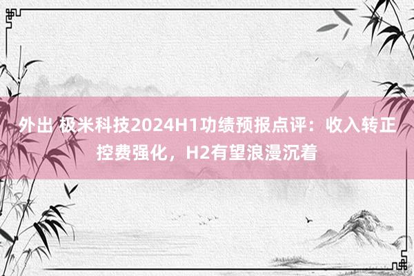 外出 极米科技2024H1功绩预报点评：收入转正控费强化，H2有望浪漫沉着