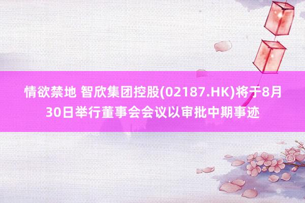 情欲禁地 智欣集团控股(02187.HK)将于8月30日举行董事会会议以审批中期事迹