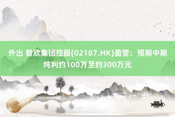 外出 智欣集团控股(02187.HK)盈警：预期中期纯利约100万至约300万元