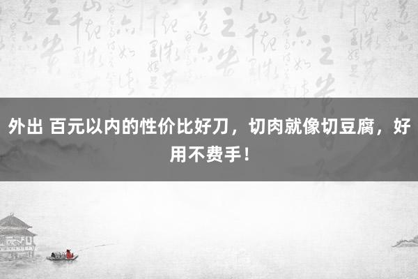 外出 百元以内的性价比好刀，切肉就像切豆腐，好用不费手！