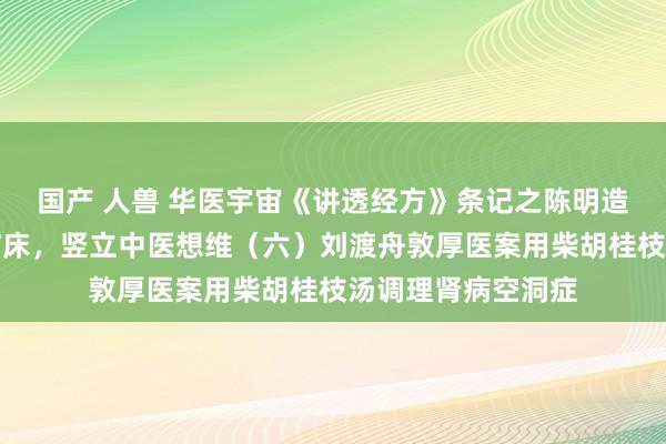 国产 人兽 华医宇宙《讲透经方》条记之陈明造就讲读经典作念临床，竖立中医想维（六）刘渡舟敦厚医案用柴胡桂枝汤调理肾病空洞症