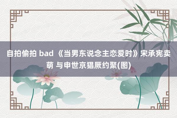 自拍偷拍 bad 《当男东说念主恋爱时》宋承宪卖萌 与申世京猖厥约聚(图)