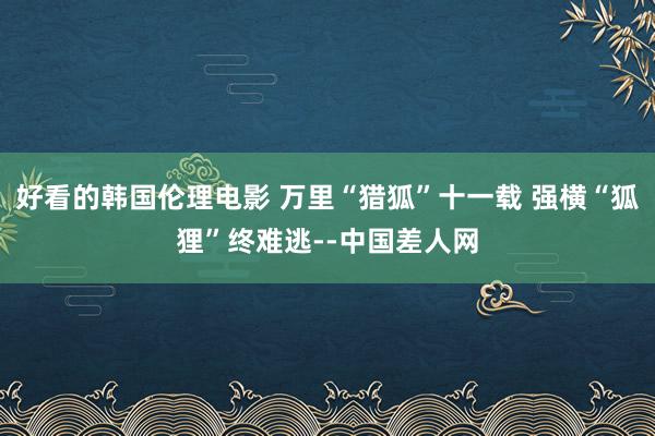 好看的韩国伦理电影 万里“猎狐”十一载 强横“狐狸”终难逃--中国差人网